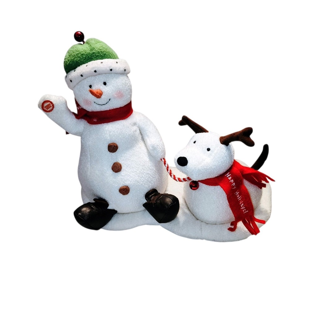 *NOT WORKING* 2004 Hallmark Snowmen‎ Jingle Pals Plush "Jingle Bells" Snow Dog